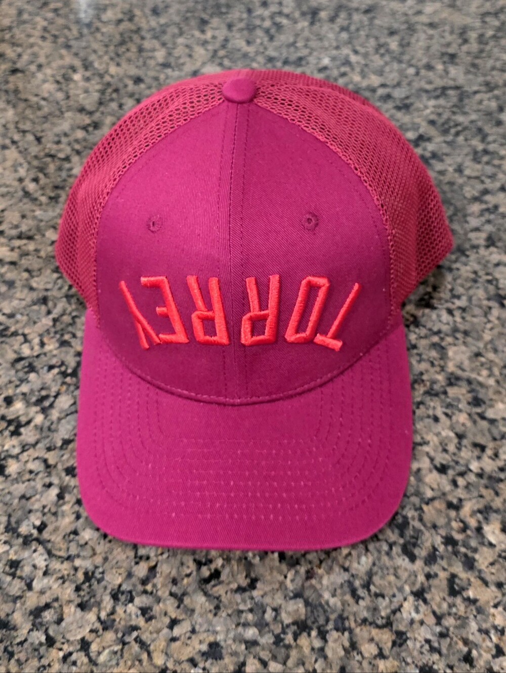 Torrey Pines TP Upside down rare Golf Hat Cap Snapback Trucker Mesh Pink Burgund